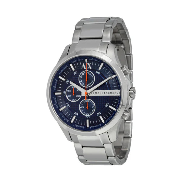 Armani Exchange Silver Stainless Steel Blue Dial Chronograph Quartz Watch for Gents AX2155