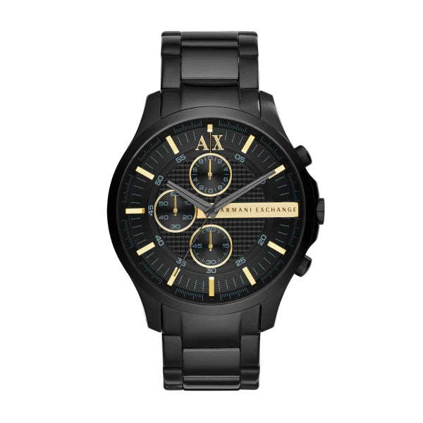 Armani Exchange Black Stainless Steel Black Dial Chronograph Quartz Watch for Gents AX2164