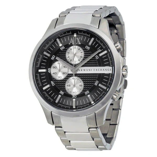 Armani Exchange Silver Stainless Steel Black Dial Chronograph Quartz Watch for Gents AX2152