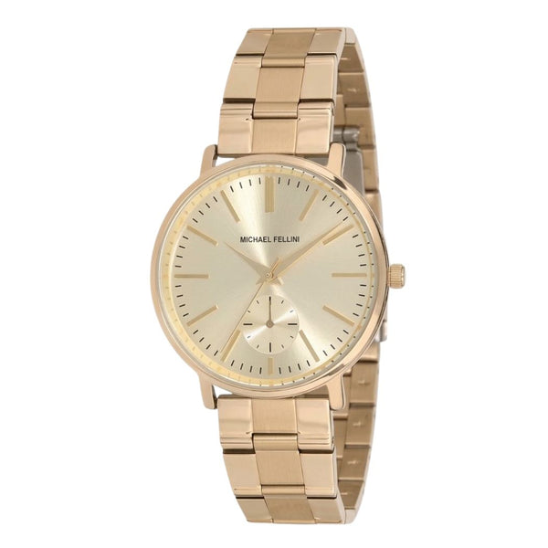 Michael Fellini Gold Stainless Steel Gold Dial Quartz Watch for Ladies - MF2232-2