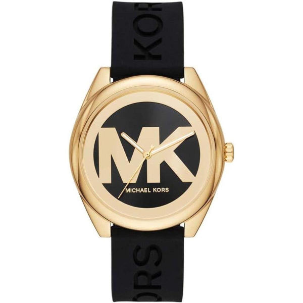 Michael Kors Janelle Black Silicone Strap Black Dial Quartz Watch for Ladies - MK-7313