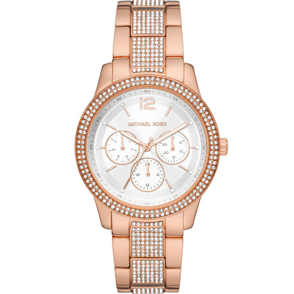 Michael Kors Tibby Rose Gold Stainless Steel Rose Gold Dial Quartz Watch for Ladies - MK-7293