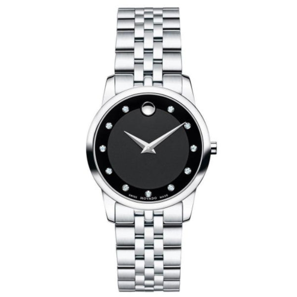 Movado Museum 0606858– Black Dial Stainless Steel Women's Watch