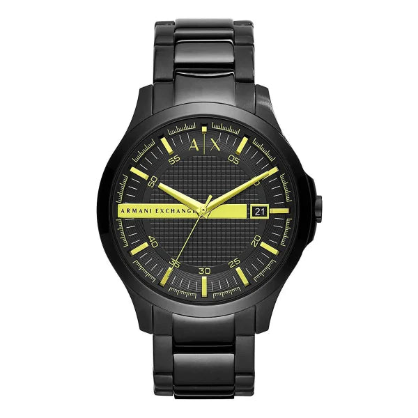 Armani exchange black and gold watch hotsell