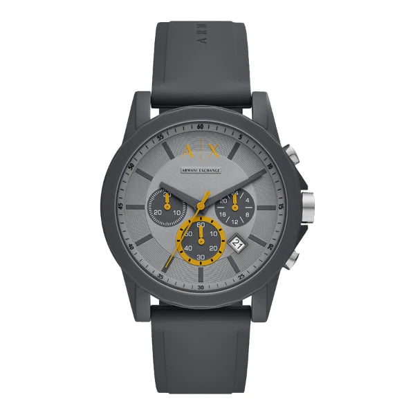 Buy Armani Exchange Grey Silicone Strap Grey Dial Chronograph Quartz Watch for Gents AX7123 Online In Pakistan Dreams Pakistan