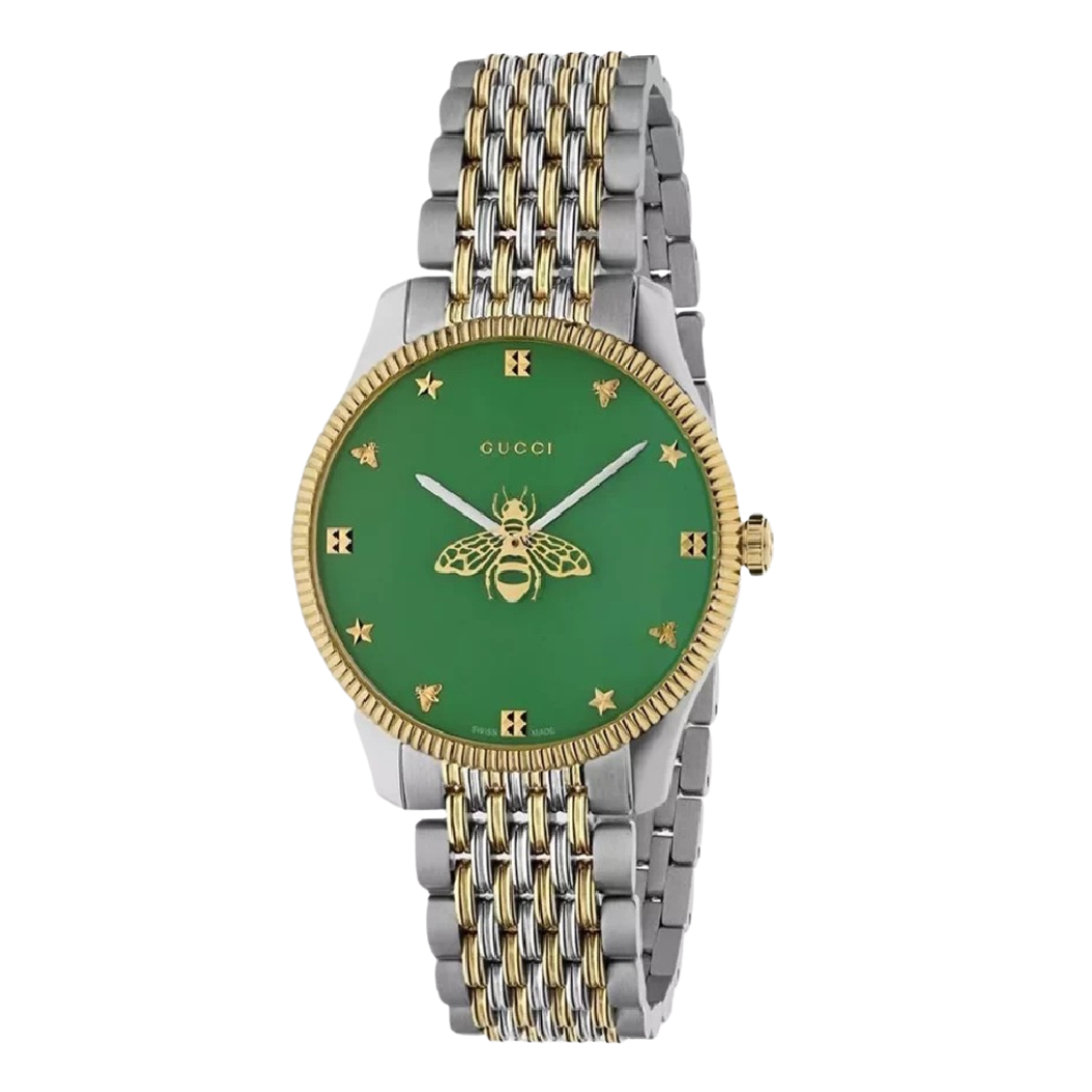 Gucci G-Timeless Two-tone Green Dial Ladies Watch - Image 1