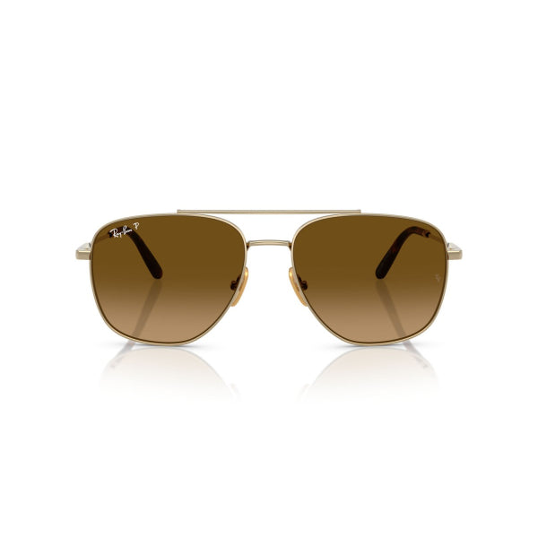 Ray-Ban Polarized Silver Brown Gradient Sunglasses - RB8097 9265M2