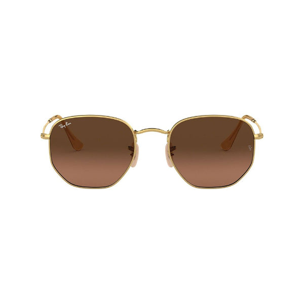 Ray-Ban Gold Brown Hexagonal Sunglasses - RB3548N 9124/43