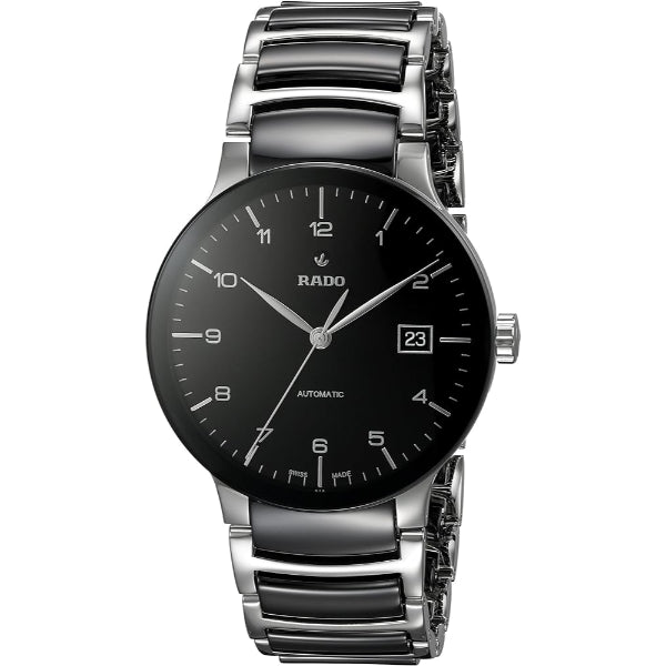 Rado Centrix Two-tone Ceramic Strap Black Dial Automatic Watch for Gents - R30941162