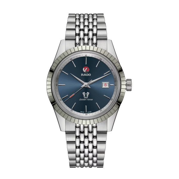 Rado Hyperchrome Silver Stainless Steel Blue Dial Automatic Watch for Gents - R33101203