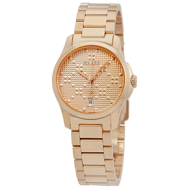 Gucci g timeless rose gold ladies watch hotsell