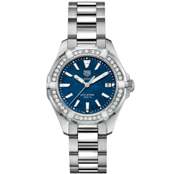 Tag Heuer Aquaracer Silver Stainless Steel Blue Dial Quartz Watch for Ladies WAY131NBA0748