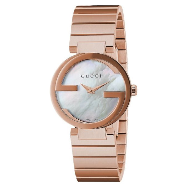 Gucci Interlocking rose gold Stainless Steel Mother of pearl Dial Quartz Watch for Ladies - YA133515