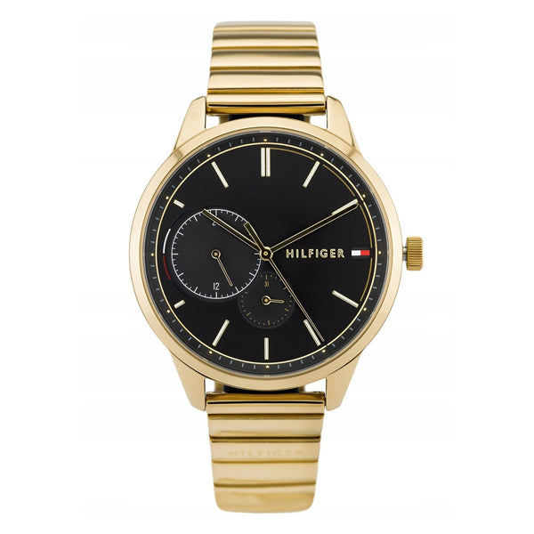 Tommy Hilfiger Brooke Gold Stainless Steel Black Dial Quartz Watch for Ladies - 1782019