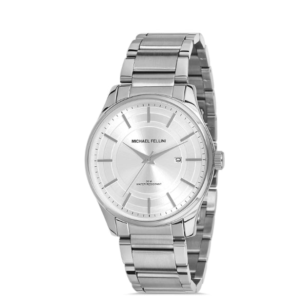 Michael Fellini Silver Stainless Steel Silver Dial Quartz Watch for Gents - MF2274-1