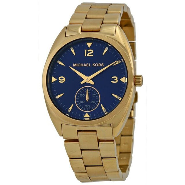 Michael Kors Callie Gold Stainless Steel Blue Dial Chronograph Quartz Unisex Watch - MK-3345