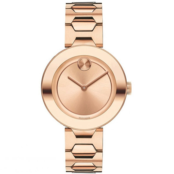Movado Bold Series Rose Gold Stainless Steel Rose Gold Dial Quartz Unisex Watch- 3600387