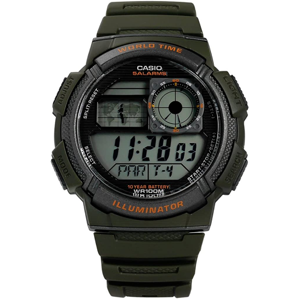 Casio Illuminator Black Silicone Strap Strap Black Dial Quartz Watch for Gents - AE-1000W-3AVDF(AG)