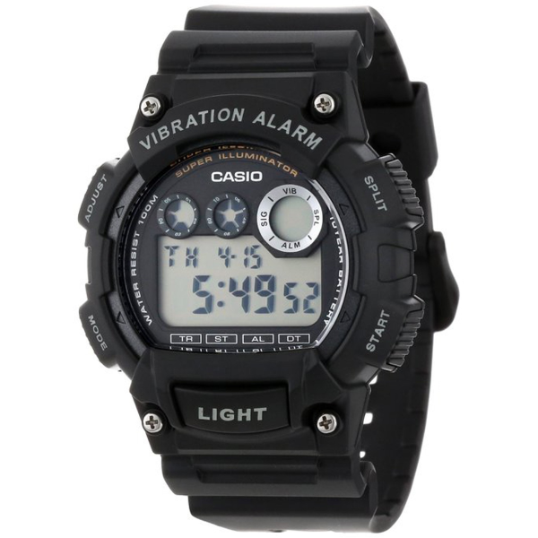 Casio Super Illuminator Black Silicone Strap Strap Black Dial Quartz Watch for Gents - W-735H-1AVDF(AG)