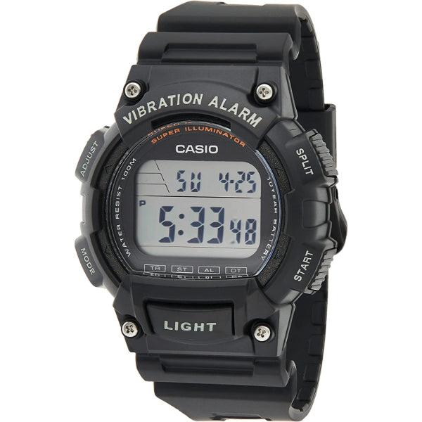 Casio Youth Black Silicone Strap Strap Digital Blue Dial Quartz Watch for Gents - W-736H-2AVDF