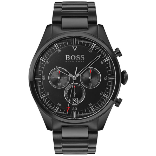 HUGO BOSS Pioneer Black Stainless Steel Black Dial Chronograph Quartz Watch for Gents - 1513714