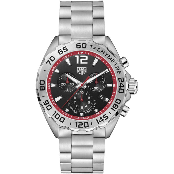 Tag Heuer Formula 1 Silver Stainless Steel Black Dial Chronograph Quartz Watch for Gents - CAZ101Y.BA0842