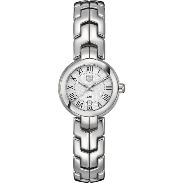 Tag Heuer Link Silver Stainless Steel Silver Guilloche Dial Quartz Watch for Ladies - WAT1416.BA0954