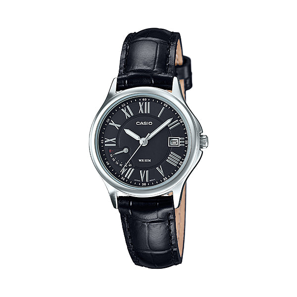 Casio Black Stainless Steel Black Dial Quartz Watch for Ladies - LTP-E116L-1AVDF