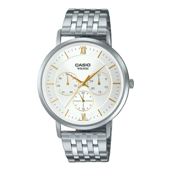 Casio Silver Stainless Steel Silver Dial Quartz Watch for Gents - MTP-B300D-7AVDF AG