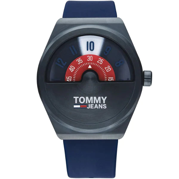 Tommy Hilfiger Monogram Pop Blue Silicone Strap Blue Dial Quartz Watch for Gents - 1791775
