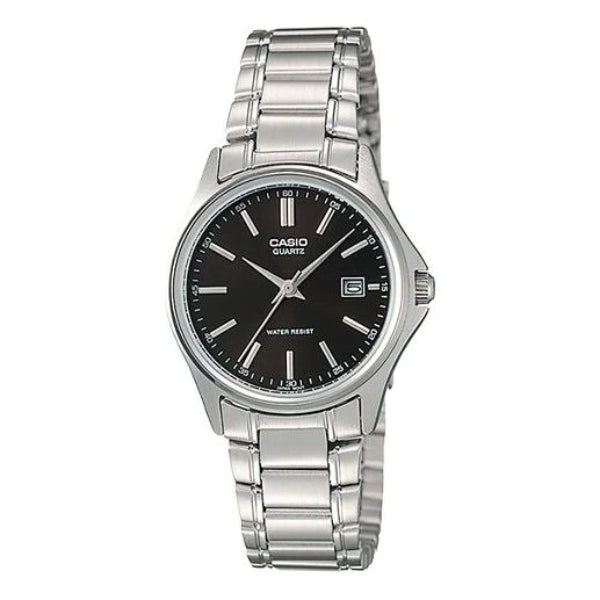 Casio General Silver Stainless Steel Black Dial Quartz Watch for Gents - MTP-1183A-1ADF