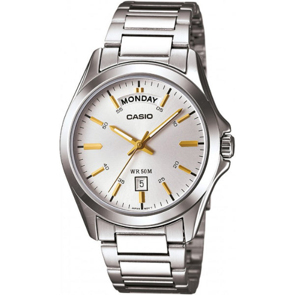 Casio General Silver Stainless Steel Silver Dial Quartz Watch for Gents - MTP-1370D-7A2VDF