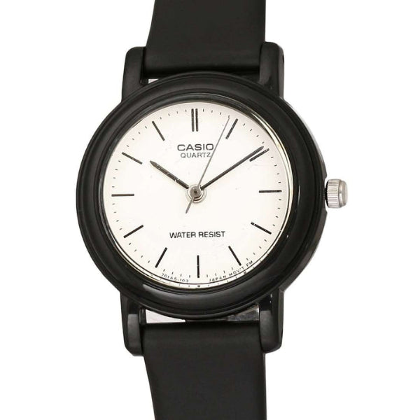 Casio Black Silicone Strap Strap White Dial Quartz Watch for Ladies - LQ139BMV-7ELDF
