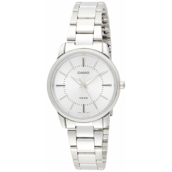 Casio General Silver Stainless Steel Silver Dial Quartz Watch for Ladies - LTP-1303D-7AVDF