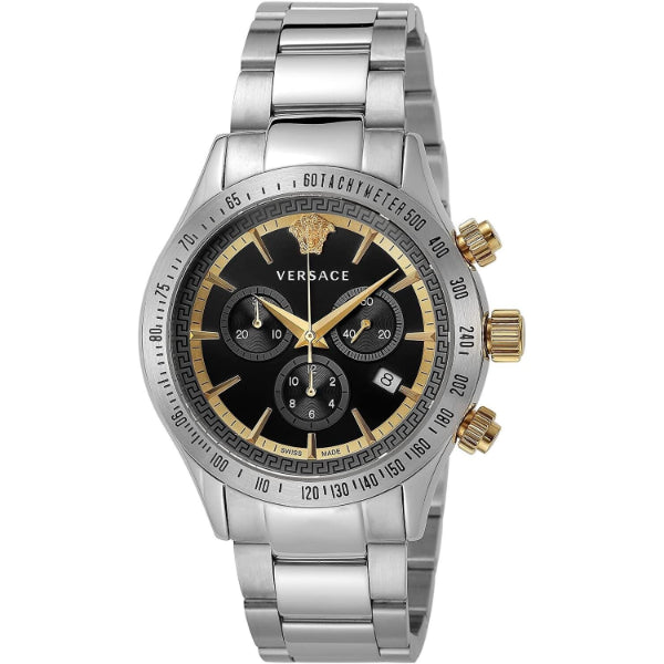 Versace Classic Silver Stainless Steel Brown Dial Chronograph Quartz Watch for Gents - VEV700419