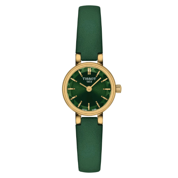 Tissot Lovely Green Leather Strap Green Dial Quartz Watch for Ladies - T140.009.36.091.00