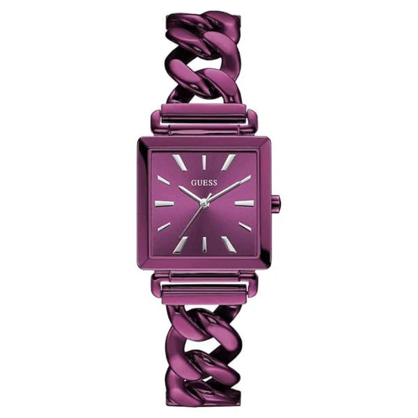 Guess Purple Stainless Steel Purple Dial Quartz Watch for Ladies - W1029L4