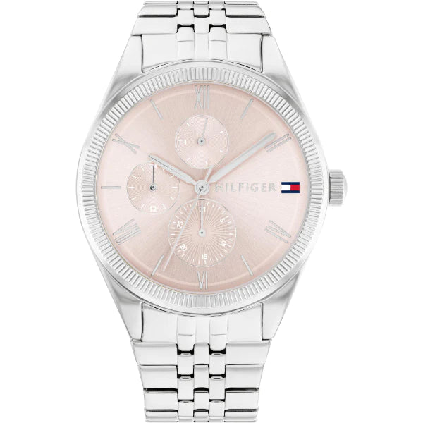 Tommy Hilfiger Monica Silver Stainless Steel Pink Dial Quartz Watch for Ladies - 1782590