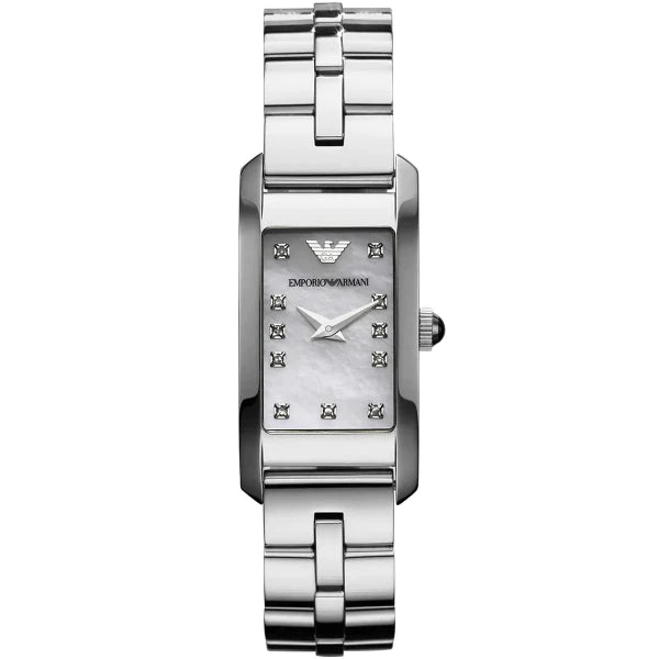 Emporio Armani Donna Silver Stainless Steel Mother Of Pearl Dial Quartz Watch for Ladies AR3167