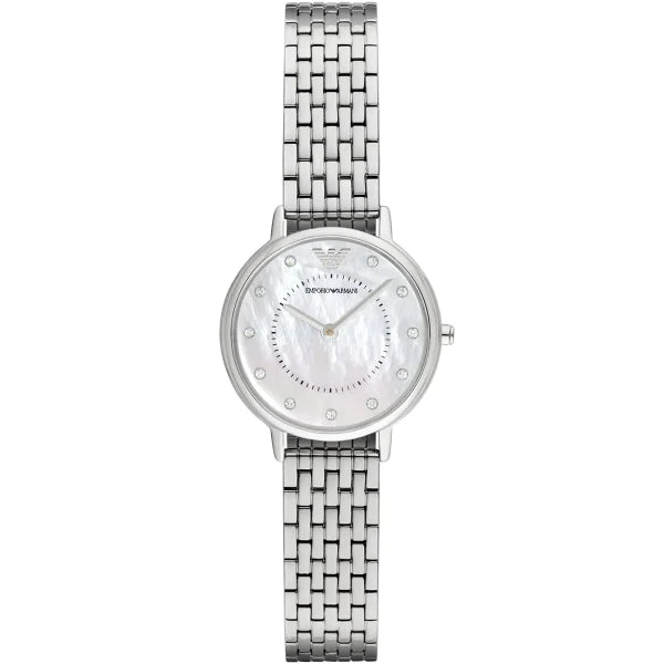 Emporio Armani Dress Silver Stainless Steel Mother Of Pearl Dial Quartz Watch for Ladies AR2511