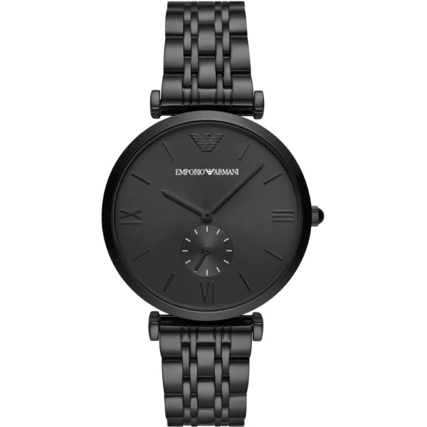 Emporio Armani Gianni T-Bar Black Stainless Steel Black Dial Quartz Watch for Ladies - AR11299