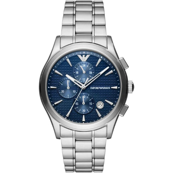 Buy Emporio Armani Paolo Silver Stainless Steel Blue Dial Chronograph Quartz Watch for Gents AR11528 Online In Pakistan Dreams Pakistan