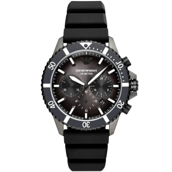 Buy Emporio Armani Diver Black Silicone Strap Multicolor Dial