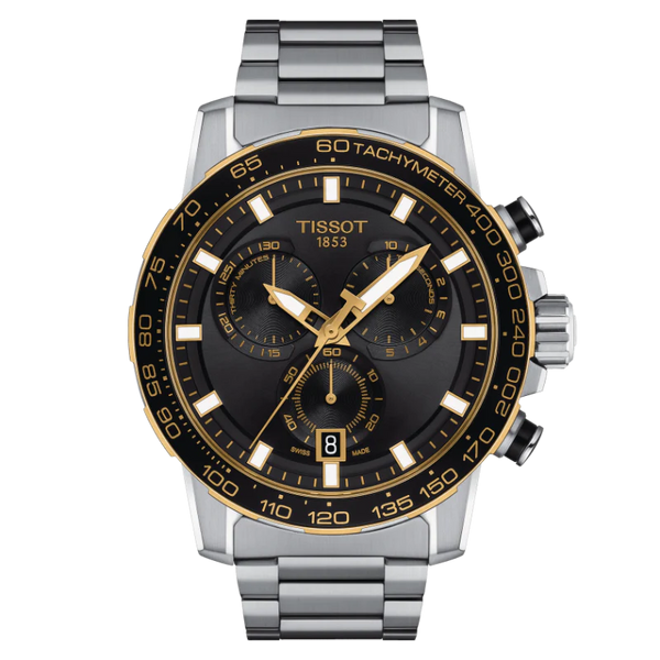 Tissot Supersport Silver Stainless Steel Black Dial Chronograph Quartz Watch for Gents - T125.617.21.051.00