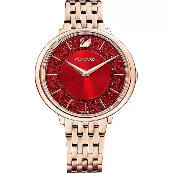 Swarovski Crystalline Chic Rose Gold Stainless Steel Red Dial  Quartz Watch for Ladies - 5547608