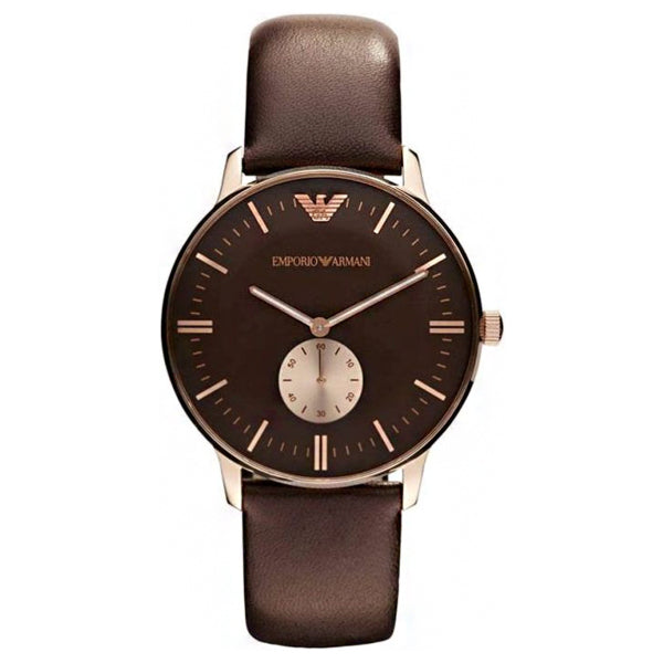 EMPORIO ARMANI Classic Brown Leather Strap Brown Dial Quartz Watch for Dreams Pakistan