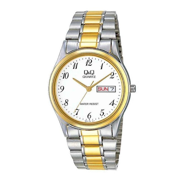 Q&Q Two-Tone Stainless Steel White Dial Quartz Watch for Ladies - BB16-404