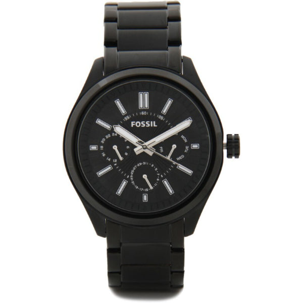 Fossil Black Stainless Steel Black Dial Quartz Watch for Gents BQ1509