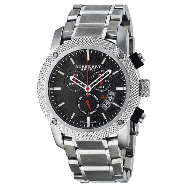Burberry Heritage Silver Stainless Steel Black Dial Chronograph Quartz Watch for Gents - BU7702