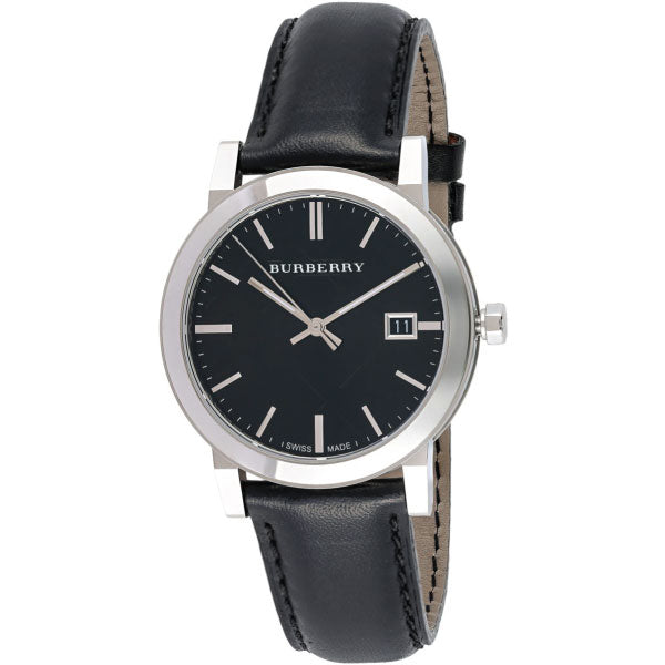 Burberry Black Leather Strap Black Dial Quartz Watch for Gents - BU9009